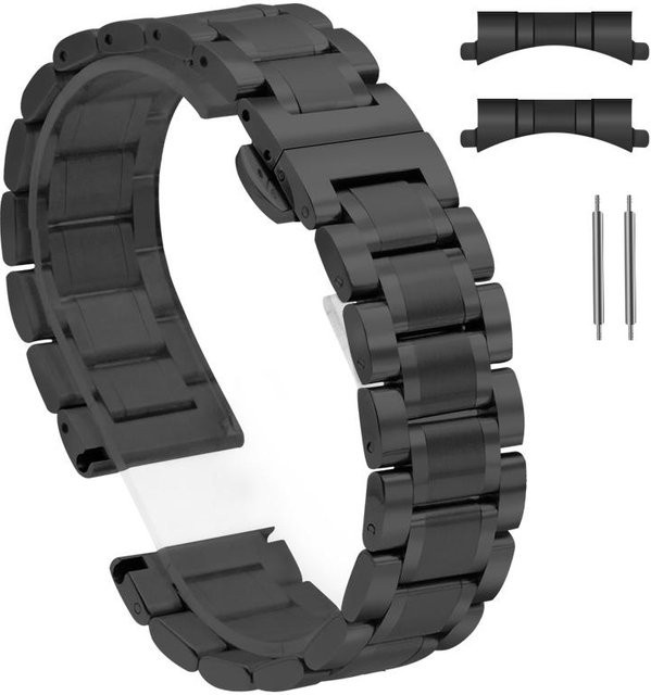 HOBBIT-3C Accessories Uhrenarmband Edelstahl, 24 mm, schwarz, Herren - Bild 1