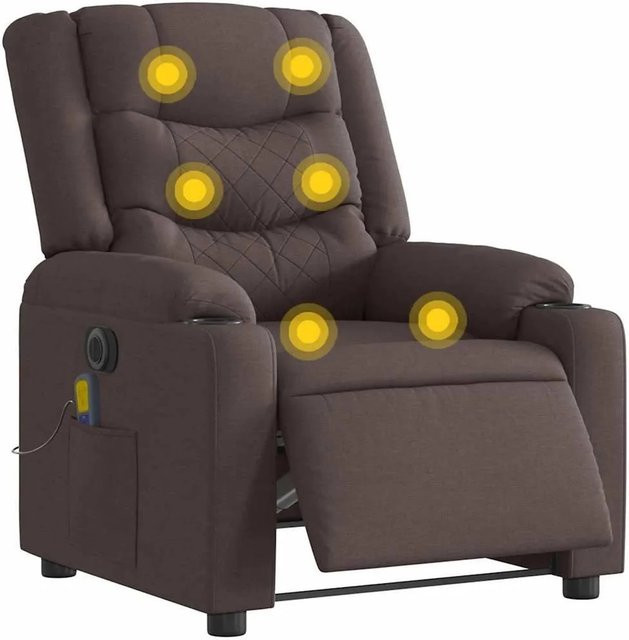 vidaXL Elektrischer Massagesessel in Dunkelbraun mit Stoffbezug - Bild 1