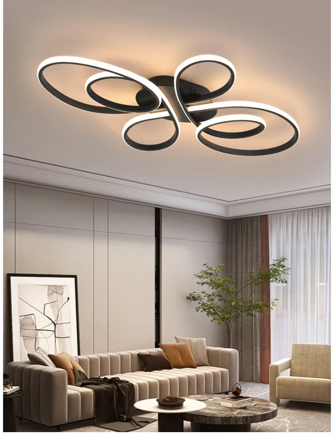 TAONUANSHU Moderne LED-Deckenleuchte in Schwarz und Weiß für Wohnzimmer, Arbeitszimmer und Schlafzimmer - Bild 3