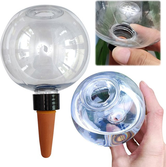 Shunmaii Automatisches Pflanzenbewässerungssystem mit Tropfbewässerung und Selbstbewässerungskugeln, 500 ml, transparent - Bild 1