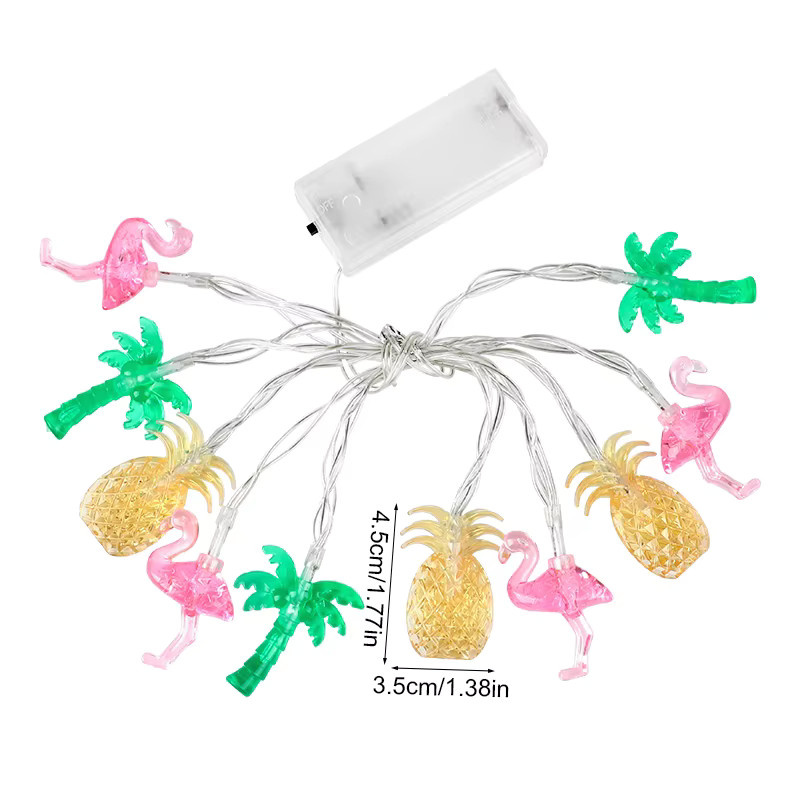 ZQNYCY LED Lichterkette mit Flamingo und Ananas in Multicolour, 1,5 m Länge, tropische Dekoration für Sommer, Party und Hochzeit - Bild 5