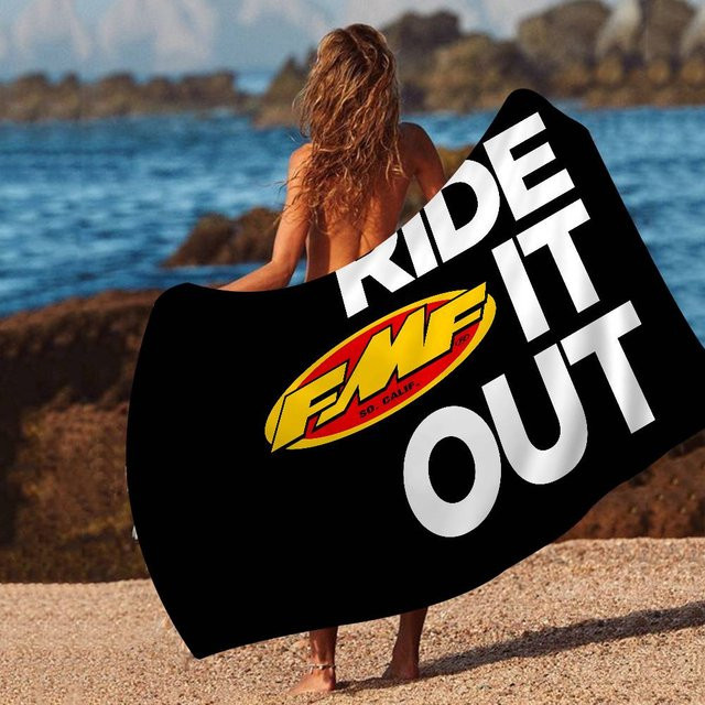 Fmf Racing Logo Mikrofaser Strandtuch, Schwarz, B/H: 70 x 150 cm - Bild 1