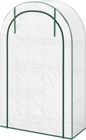 Furnicato Mini-Gewächshaus in Weiß mit 4 Stufen und Reißverschlusstür, B/T/H: 100 x 45 x 160 cm