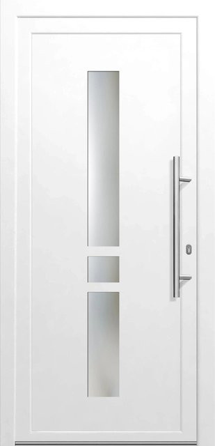 PANTO Kunststoff-Haustür mit Glaseinsatz Weiß, Anschlag Links, B: 100 cm, H: 200 cm - Bild 1