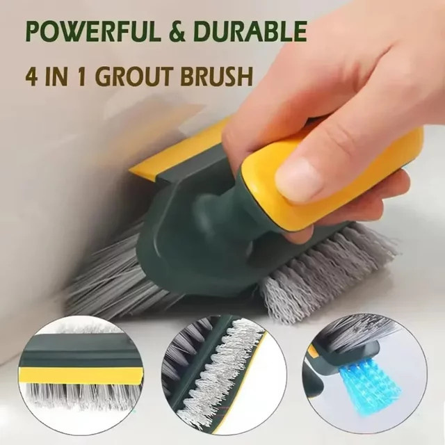 VTMANMNS 4-in-1 Multifunktionale V-förmige Fugenreinigungsbürste als Eckschrubber für Küche, Bad und Fliesen in Grün und Multicolour - Bild 1