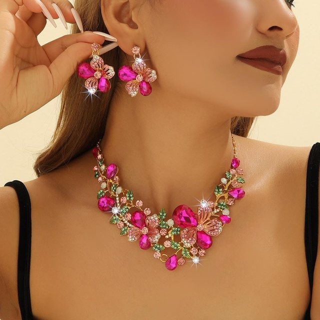 the BAY Schmuck-Set, Halskette & Ohrringe, Kristall, Bunt, Roségold, Damen - Bild 1