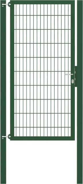 Einzeltor Flexo Plus in Grün mit Pfosten aus Stahl, Breite: 100 cm, Höhe: 200 cm, Pfosten B/T: 80 x 80 cm - Bild 1