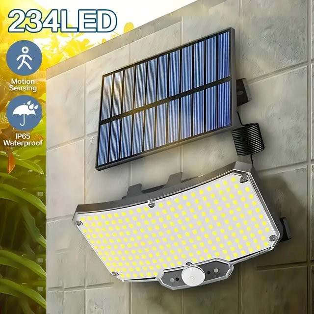 Arbrac 2er-Pack LED Solar-Sicherheitsflutlicht mit Bewegungssensor, IP65 wasserdicht, weißes Außenlicht für Garten, Terrasse und Garage - Bild 1