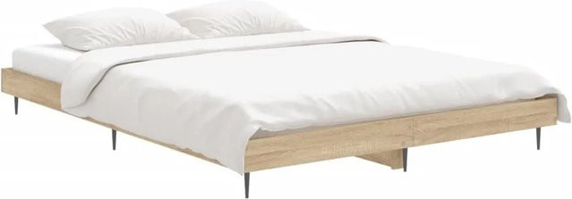 vidaXL Bettgestell ohne Matratze in Sonoma-Eiche, Farbe Braun, B/T/H: 140 x 190 x 20 cm (Höhe: 20 cm) - Bild 1