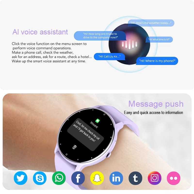LIGE Smartwatch mit Bluetooth-Anruffunktion und IP67 Wasserdichtigkeit für Sport und Fitness, kompatibel mit Android und iOS - Bild 3