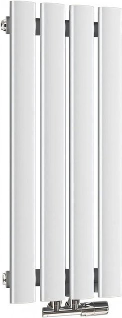 Emke Röhrenheizkörper Oval Weiß Einlagiger Paneelheizkörper für Warmwasserbetrieb B: 60 cm, H: 24 cm, 177W - Bild 1