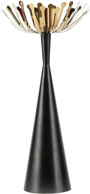 Europäischer Light Luxury Kerzenhalter in Schwarz, kreatives Design in Staubblattform aus Metall für moderne Tischdekorationen - Bild 1