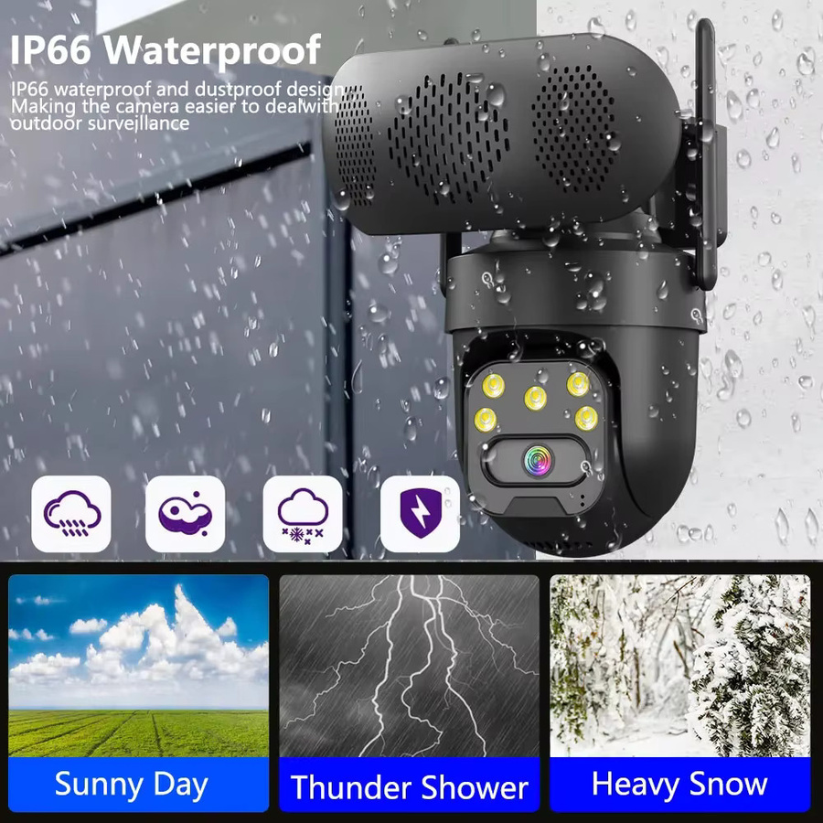 NINIVISION 5MP PTZ-Überwachungskamera mit Bluetooth-Lautsprecher und WLAN, Outdoor-WLAN-Kamera mit Auto-Tracking und Zwei-Wege-Audio, Schwarz-Weiß - Bild 5