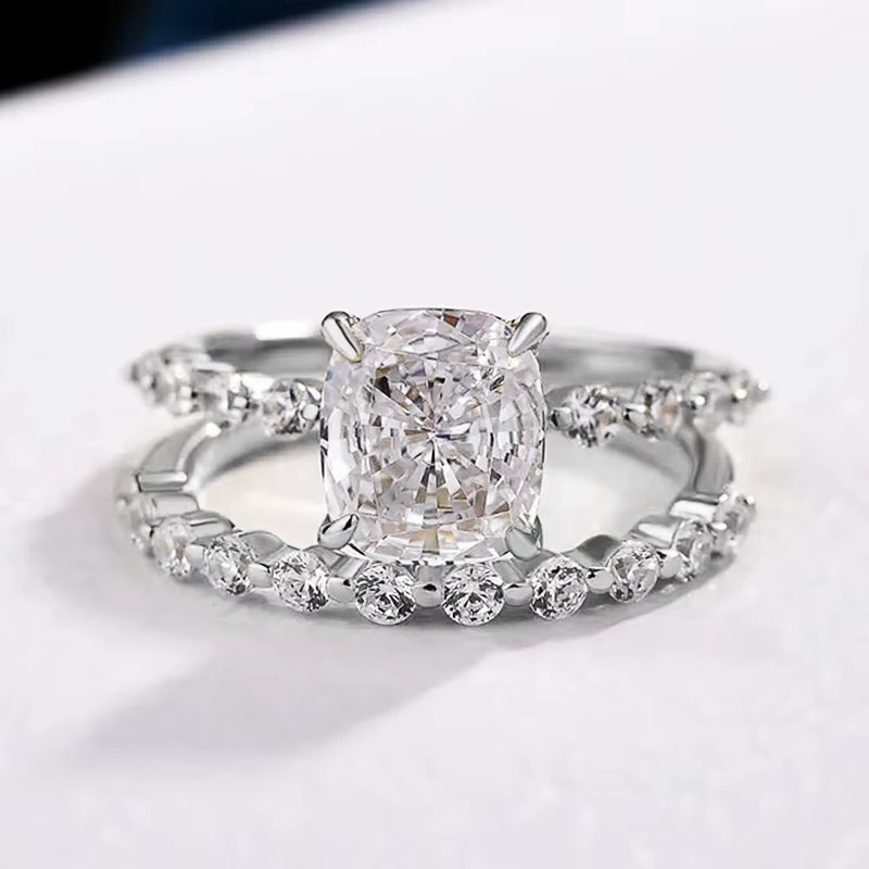 Huitan Ringe Set, Silber, Kristall, Zirkonia, Damen - Bild 2