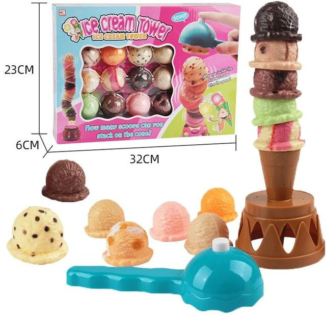 Binchi Fitness Montessori Zahlen Zuordnen Eiscreme Stapelspiel, ab 3 Jahre - Bild 1