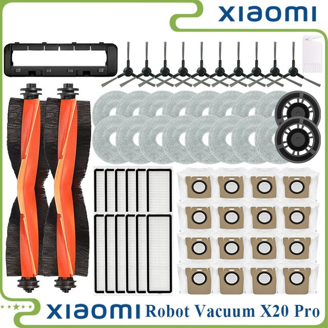 Xiaomi Roboter Vakuum X20 Pro Zubehör-Set mit Seitenbürsten, Hepa-Filtern, Mopp-Tüchern und Staubbeuteln in Schwarz - Bild 1