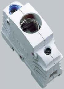 Wöhner Sicherungssockel 31286 aus Kunststoff in Weiß, Baugröße D01, 16 A, 400 V mit Abdeckung - Bild 1