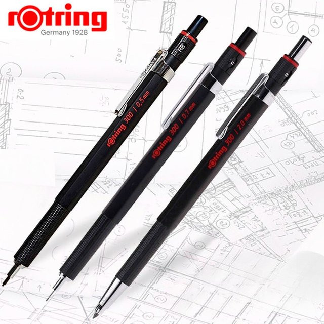 Rotring 300 Druckbleistift 2,0 mm Schwarz mit integriertem Spitzer - Bild 1