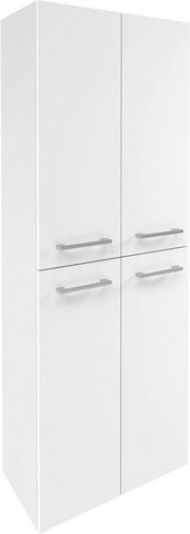 FACKELMANN Doppel-Hochschrank Verona mit 2 Türen und Wäschekorb, Weiss, B/T/H: 60 x 32 x 162 cm - Bild 1