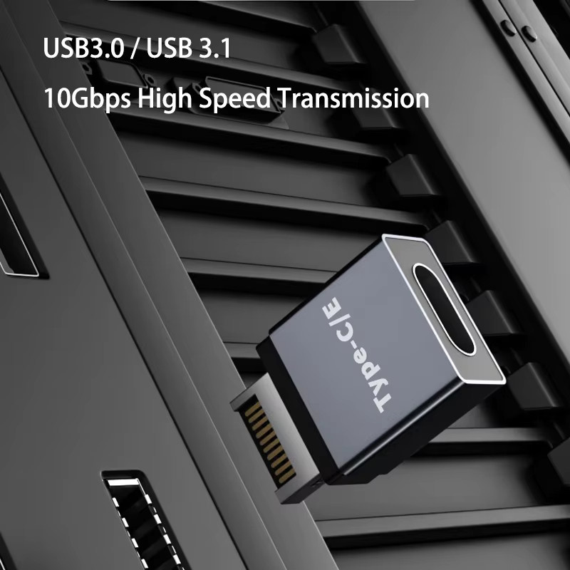 USB 3.1 Front Panel Header Typ E auf USB C Typ C Erweiterungskabel Adapter für Desktop-Computer Motherboard in Schwarz - Bild 3