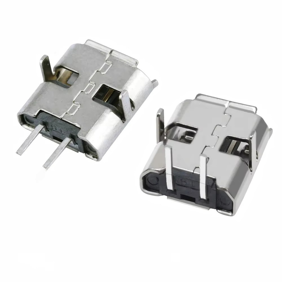 HBXINTAO Micro USB 2-Pin Ladeport Buchse, 2-Pin V8 Android Telefon Stecker, Silber - Bild 1