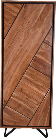 DELUKE Highboard EBBA aus Akazie Massivholz in Akazienbraun, B/T/H: 181 x 40 x 70 cm