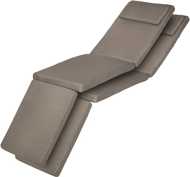 Beautissu 2er Set Luxus Deckchair Auflagen LoftLux in Taupe, B/T/H: 175 x 45 x 5 cm, UV-beständig und waschbar - Bild 1