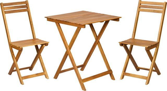 LIVARNO Balkon-Set Sevilla, 3-teilig aus geöltem Akazienholz und Stahl, braun - Bild 1