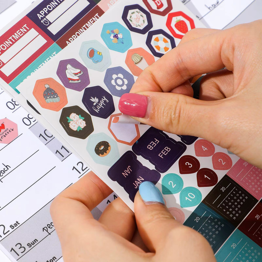 Wandkalender 2026 Monatsplaner als Poster mit Aufklebern für Zuhause, Büro und Schule - Bild 4