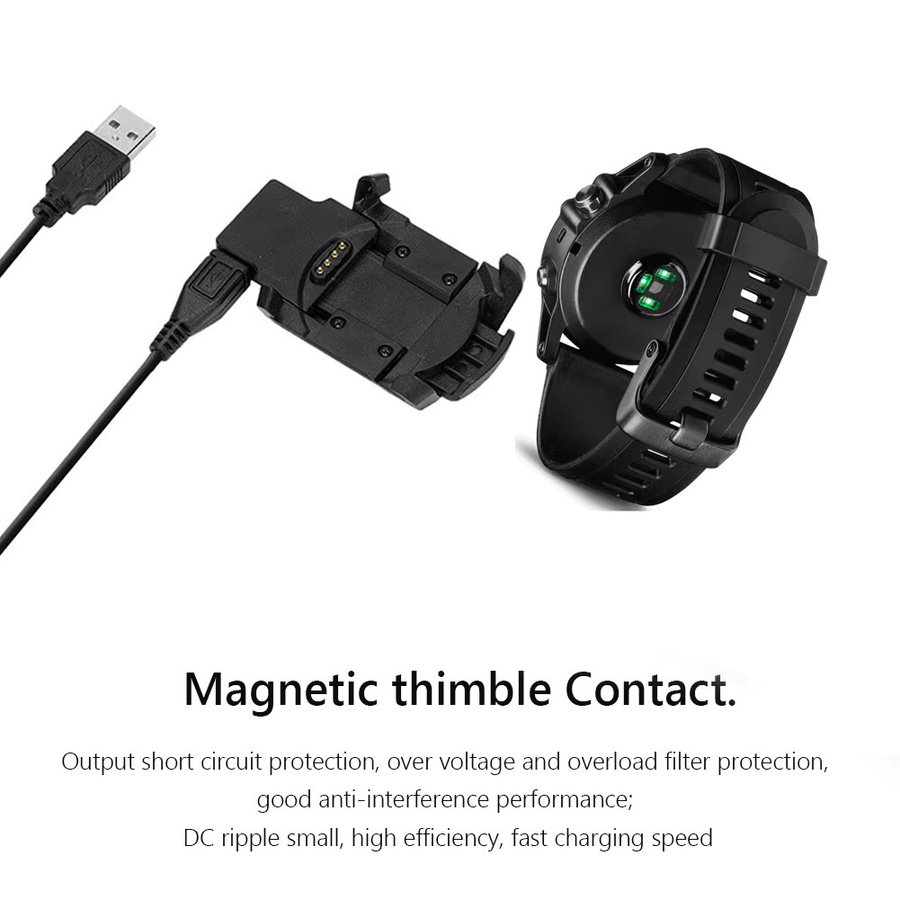 Smartwatch Ladegerät Dock für Fenix 3 und Fenix 3 HR, 5V 700mA Clip Lade Station, Schwarz - Bild 4