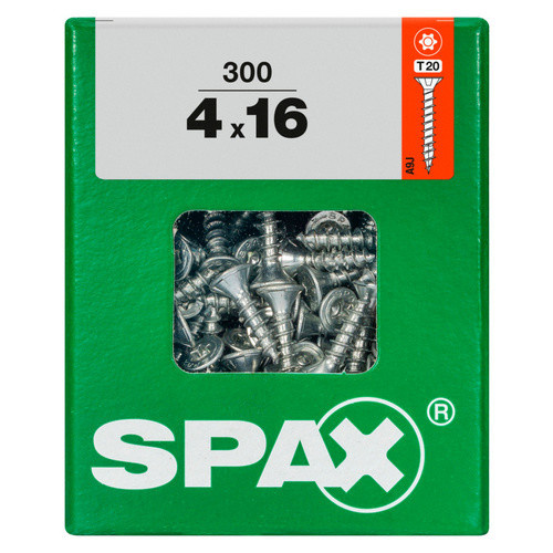 Spax Universalschraube Senkkopf Torx aus Stahl in Silber, Durchmesser: 4 mm, Länge: 16 mm, 300 Stück - Bild 2