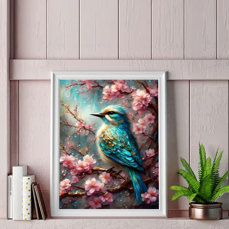 Huacan Diamant-Stickerei Set mit Vogel und Pflaumenblüte, Mehrfarbig, B/H: 30 x 20 cm - Bild 3