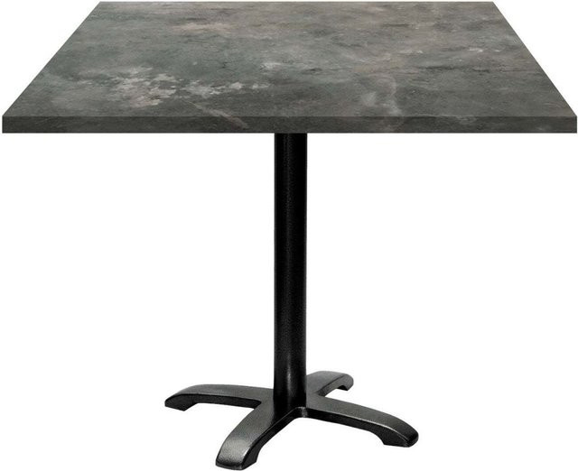 RestooTab Tisch Bazila quadratisch in Stein-Optik, Platte graublau, Gestell schwarz, B/T/H: 90 x 90 x 74 cm - Bild 1