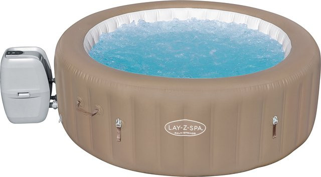 Bestway Lay-Z-Spa Palm Springs Whirlpool AirJet aufblasbar, rund, Beige, Durchmesser: 196 cm, Höhe: 71 cm - Bild 1