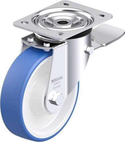 Blickle L-POTHs 160K-ST Stahlblech-Lenkrolle in Blau mit 160 mm Rad-Durchmesser und 400 kg Tragfähigkeit - Bild 1