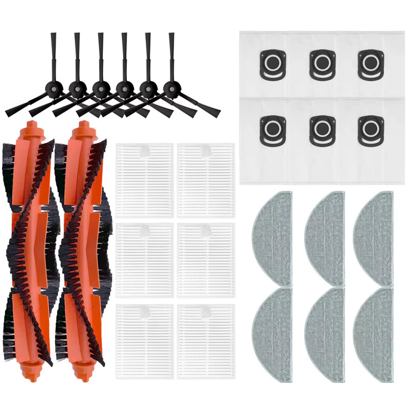 Rowenta X-plorer Serie 90 / 90+ Ersatzteilset mit Hauptseitenbürste, Hepa-Filter, Wischmopp und Staubbeuteln (RR8797WH / RR8777WH) - Bild 3