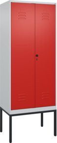 C+P Spind Classic PLUS Gestell mit 2 Abteilen in Verkehrsrot RAL 3020, Höhe: 212 cm, Breite: 80 cm, Tiefe: 50 cm - Bild 1