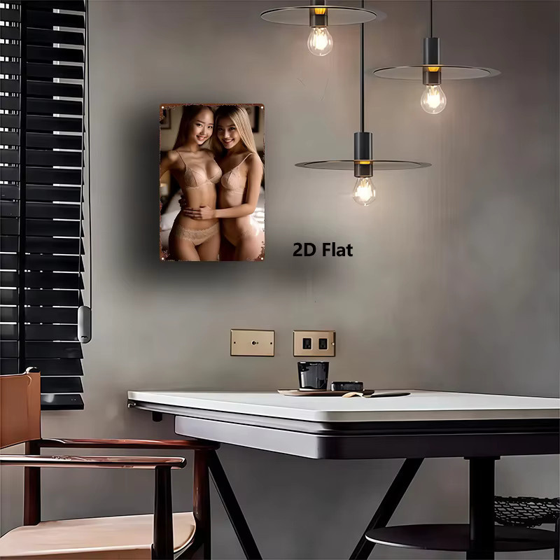 HELLOYOUNG Metall-Wandschild Romantische Dessous in Mehrfarbig, Abstraktes Grafik-Design, B: 20,3 cm, H: 30,5 cm - Bild 4