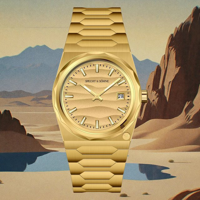 Specht & Söhne Armbanduhr, Gold, Edelstahl, Quarz, 37 mm, Herren - Bild 1
