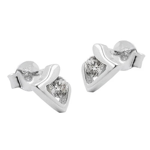 Colfem Ohrstecker Dreieck, 925 Silber, Zirkonia, Unisex - Bild 1