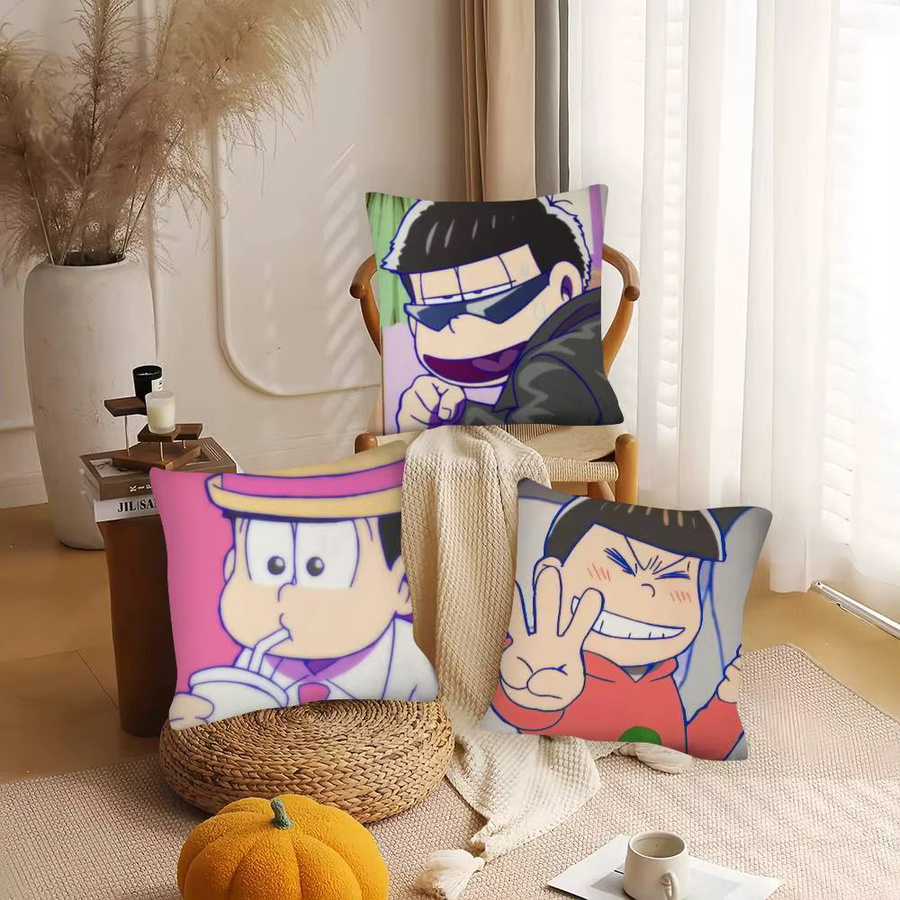 52TOYS O-Osomatsu San Kissenbezug Cartoon Anime Design, quadratisch, mehrfarbig, Breite: 40 cm, Höhe: 40 cm, Tiefe: 40 cm - Bild 4