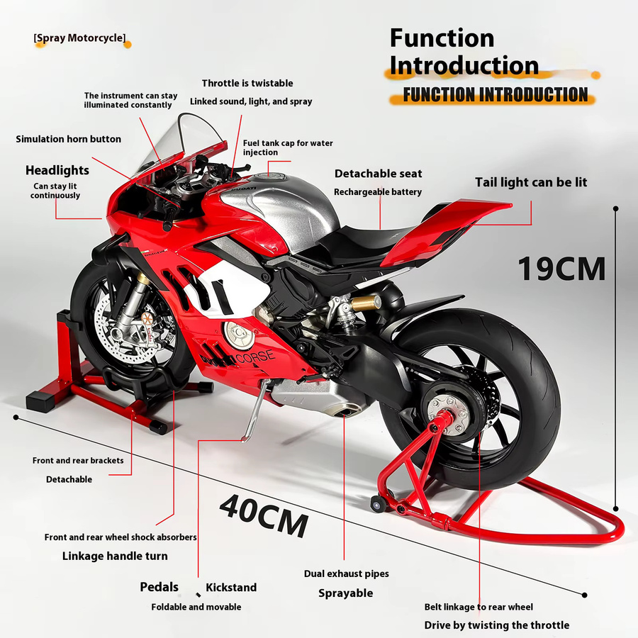 Maisto Motorradmodell, 1:6, Metall, Rot - Bild 3