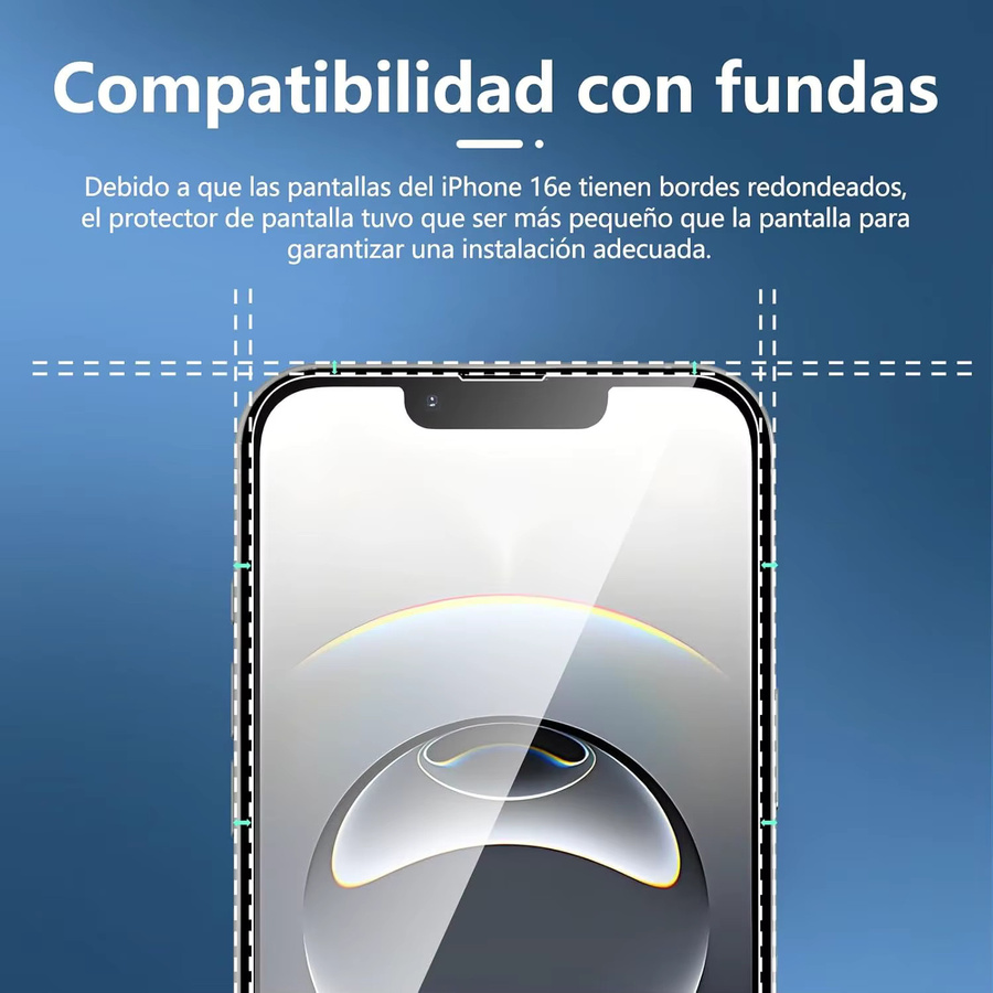 Leeshionz Displayschutz aus gehärtetem Glas für iPhone 16e, 6,1 Zoll, transparent, hochauflösend und Anti-Drop - Bild 2