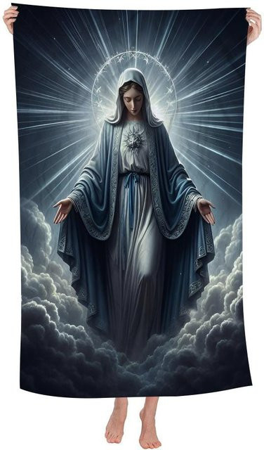 Strandtuch Heiligstes Herz Jesu Maria von JMG Household Supplies, Mikrofaser und Baumwolle, bunt, B/H: 30 x 60 cm - Bild 1