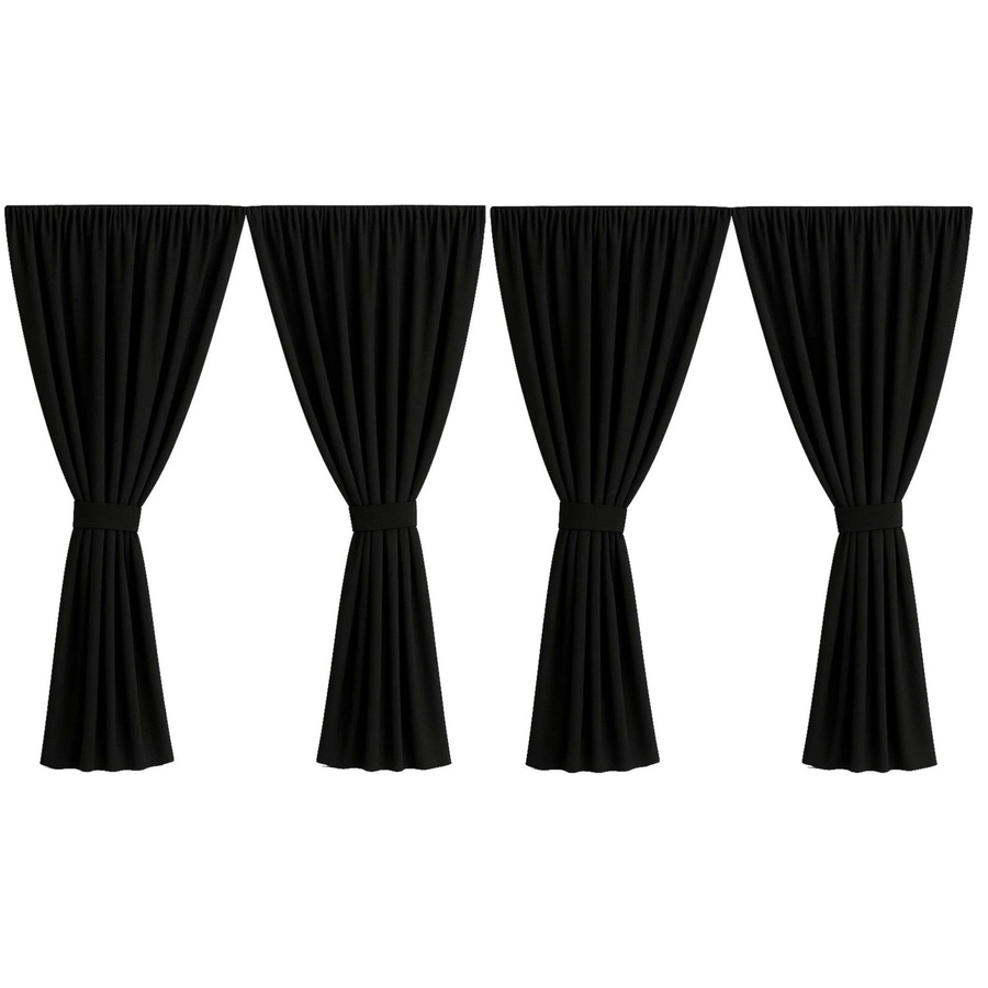 Setgarden Curtain Garden Outdoor Vorhang Schwarz, 4 Stück, B: 155 cm, H: 200 cm - Bild 2