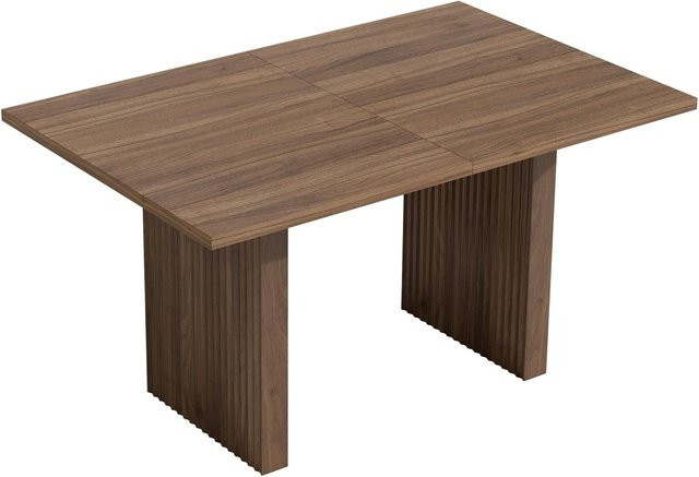 okwish Esstisch mit Ausziehfunktion und verdickter Tischplatte in Braun, B/T/H: 200 x 90 x 75 cm - Bild 1