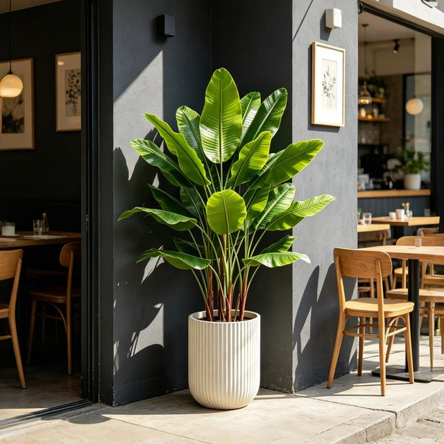 Künstliche Bananenpflanze Kmitang in Grün, 75 cm große tropische Palme und Monstera für Haus, Garten und Partydekoration - Bild 1