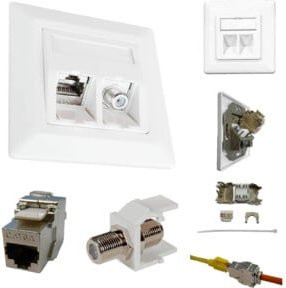 Kathrein Netzwerkdose RJ45 Cat6A Kombi ESN 300 Ethernet LAN Weiß - Bild 1