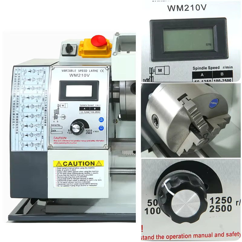 LYBGACNC Mini-CNC-Maschine WM210 Halbautomatische hochpräzise Metalldrehmaschine zum professionellen Einfädeln - Bild 2