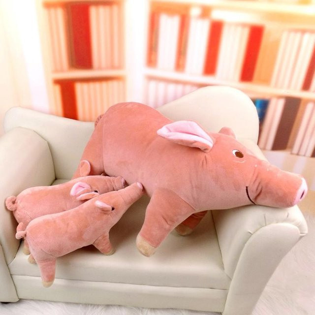 Simuliertes Schweinchen Plüschtier, Stoffpuppe, 60cm, Rosa / Pink - Bild 1